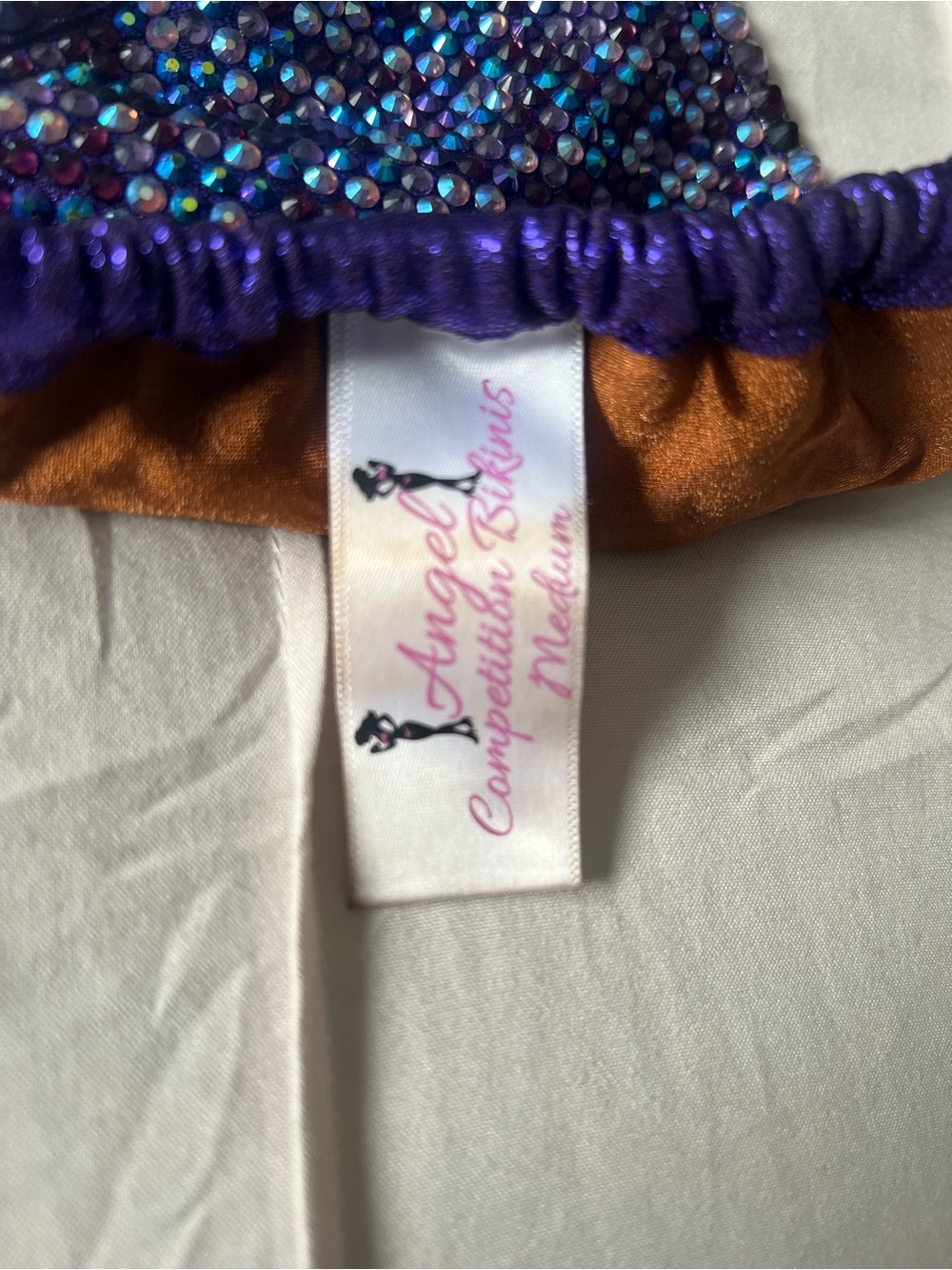 Crystal Embellished Dark Purple Bikini Set - Picture 9 of 12